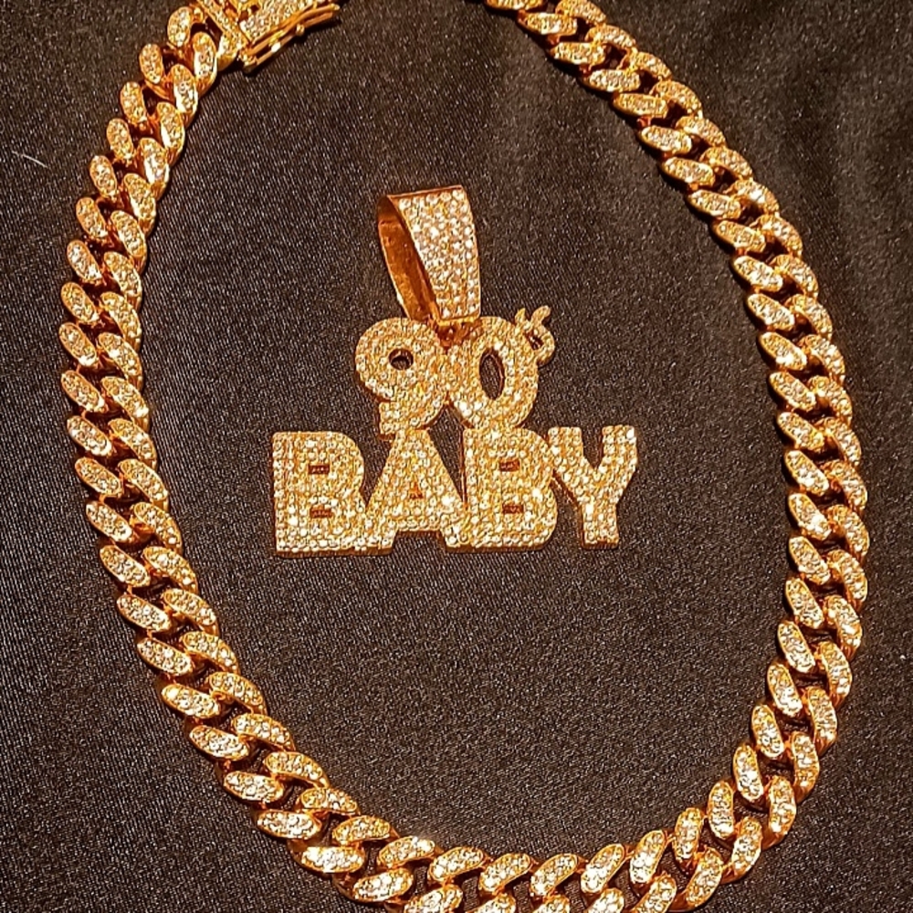 Gold '90s Baby' Pendant Necklace